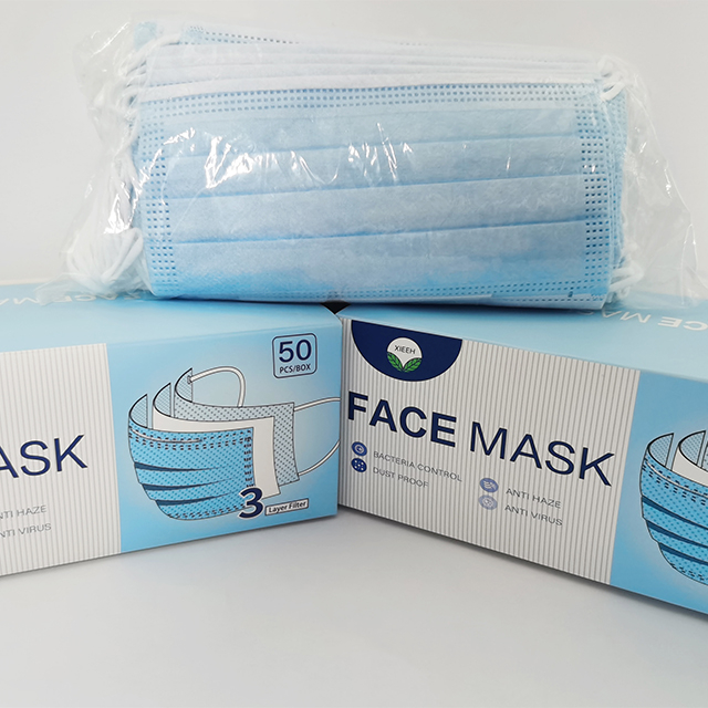 Maschera per il viso monouso protettivo blu 