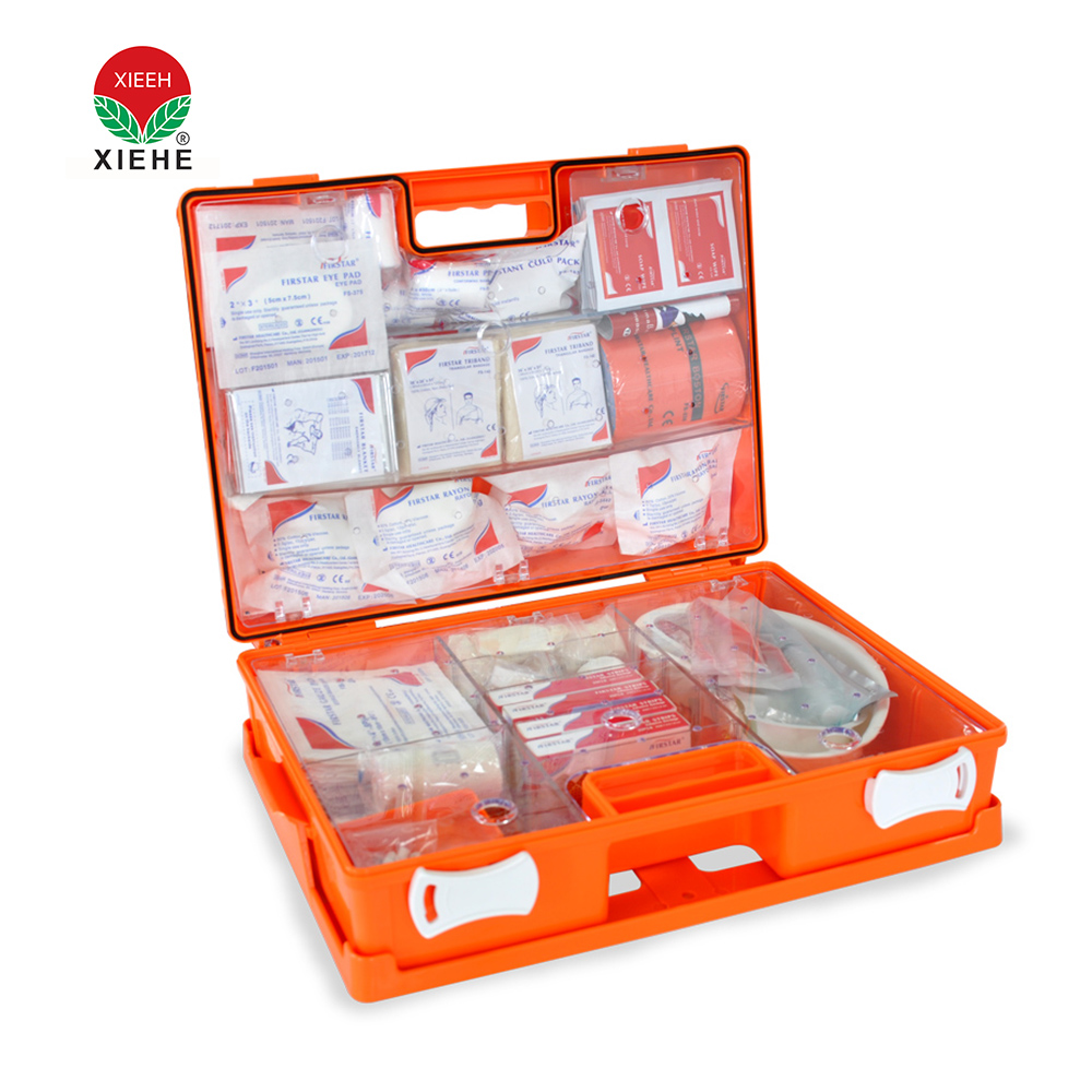 Cassetta di pronto soccorso in plastica personalizzata DIN13169 per attrezzature di pronto soccorso di emergenza medica per officina